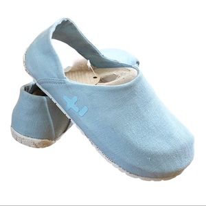 OTZSHOES Blue Linen Cork Clogs